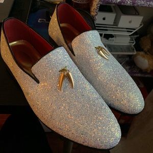 Sliver/red Loafers